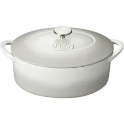 Denby Natural Canvas Gusseisentopf Oval Ø28 Cm, Weiß