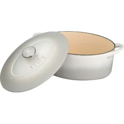 Denby Natural Canvas Gusseisentopf Oval Ø28 Cm, Weiß -Deutschland Koch Magier Verkaufs-Shop denby cast iron 28cm oval casserole 12