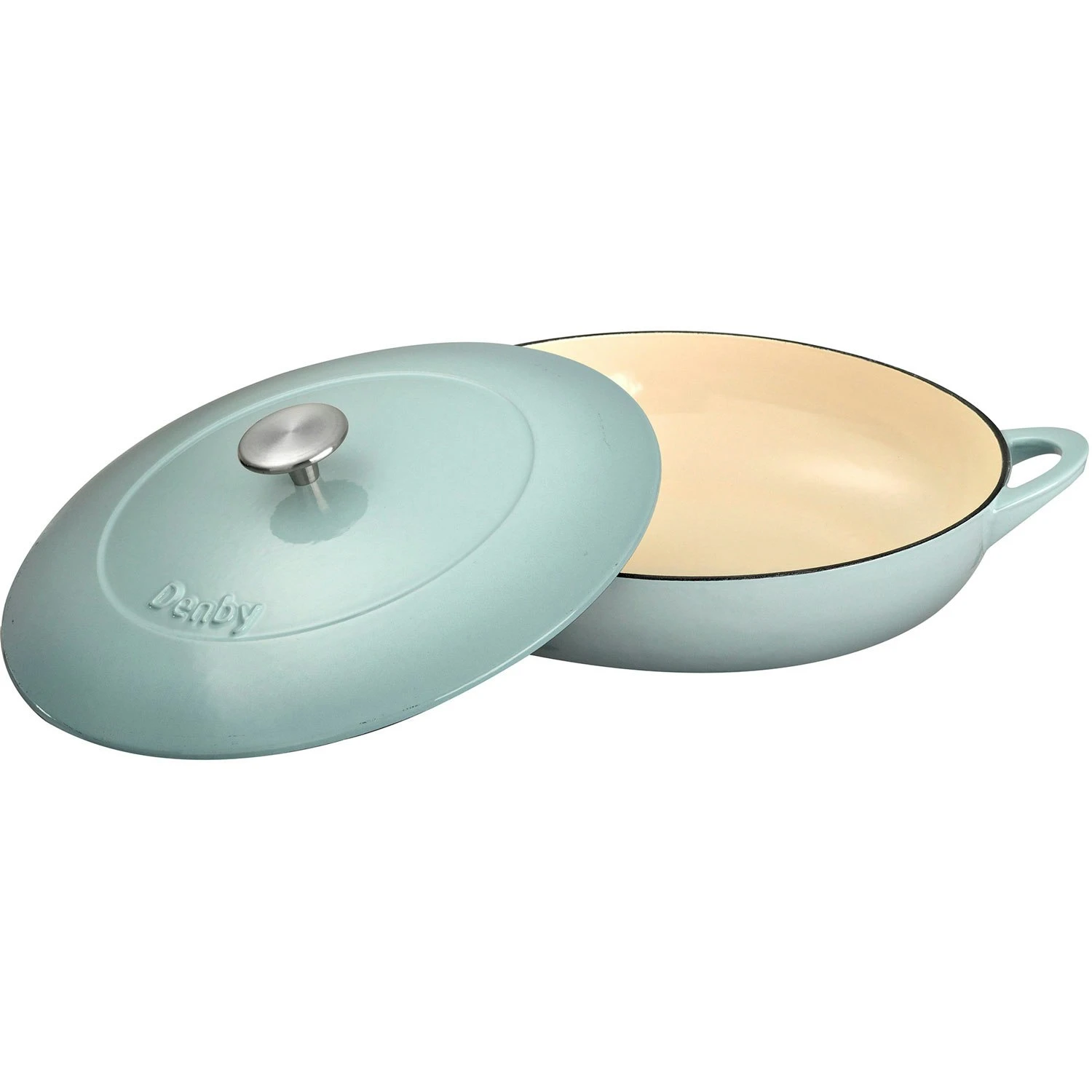 Denby Pavilion Gusseisentopf Flach Ø30 Cm, Hellblau 5 Denby Pavilion Gusseisentopf Flach Ø30 Cm, Hellblau – Bild 3