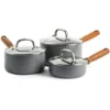 Greenpan Mayflower Kasserolle Mit Deckel 3-er Set Dark Charcoal -Deutschland Koch Magier Verkaufs-Shop greenpan mayflowe pro saucepan m lid 161820 cm 4
