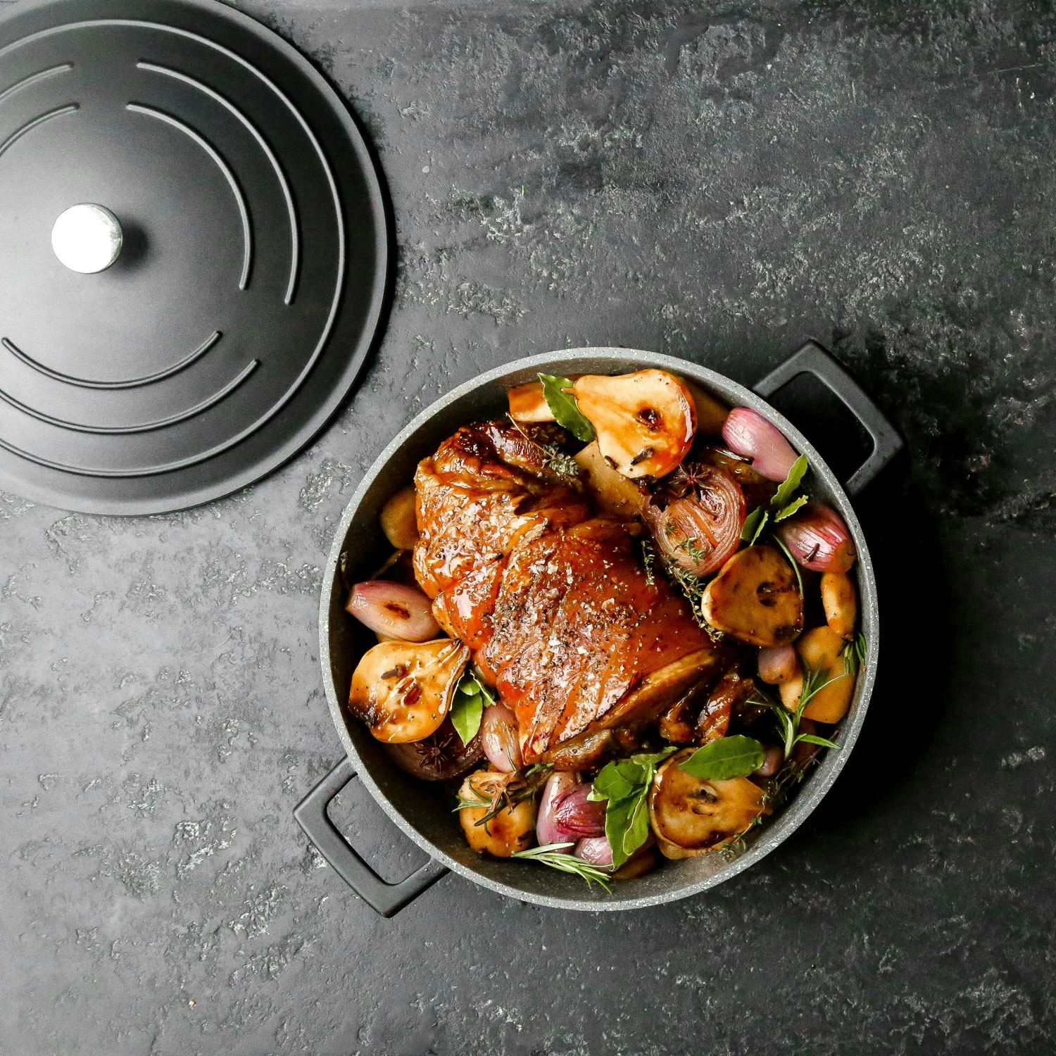 Kitchen Craft MasterClass Kasserolle Schwarz, 5 L 5 Kitchen Craft MasterClass Kasserolle Schwarz, 5 L – Bild 3