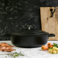 Kitchen Craft MasterClass Niedrige Kasserolle 4 L, Schwarz -Deutschland Koch Magier Verkaufs-Shop kitchen craft masterclass low casserole 4 l 9
