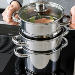 Kitchen Craft Three Tier Dampfgarer, 4 Teile, 20 Cm 12 Kitchen Craft Three Tier Dampfgarer, 4 Teile, 20 Cm -Deutschland Koch Magier Verkaufs-Shop kitchen craft three tier 4