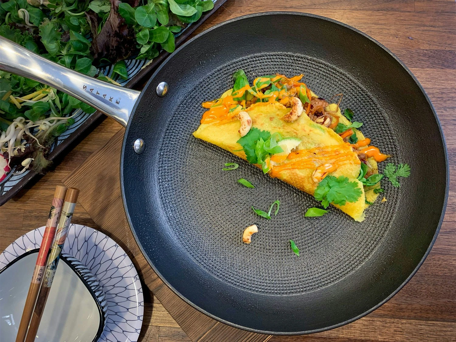 Satake Grillpfanne Leichtgusseisen, Honeycomb/ Ø28 4 Satake Grillpfanne Leichtgusseisen, Honeycomb/ Ø28 – Bild 2