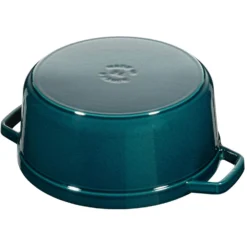 Staub Kokotte Rund 26 Cm 5,2 L, Benzinblau -Deutschland Koch Magier Verkaufs-Shop staub la mer rund gryta 24 cm petroleum bla 38 l 8