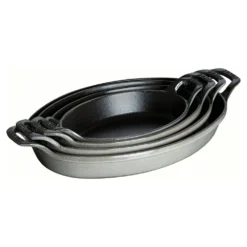 Staub Medium Oval Dish, Graphite Grey