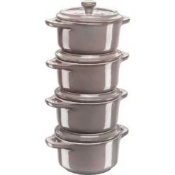 Staub Topfset Mini Ø10 4-er Set, Grau