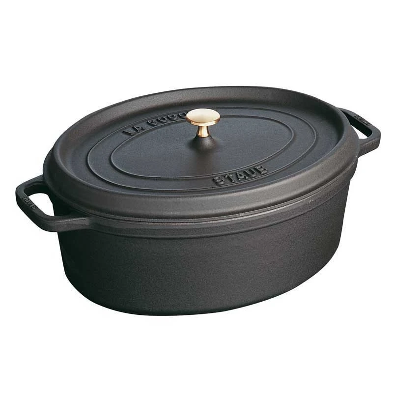 Staub Oval Kochtopf Aus Gusseisen 12 L, Schwarz 3 Staub Oval Kochtopf Aus Gusseisen 12 L, Schwarz