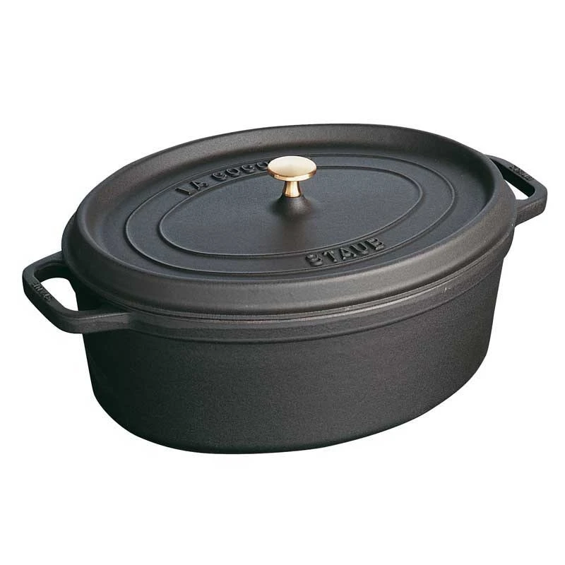 Staub Oval Kochtopf Aus Gusseisen 5,5 L, Schwarz 3 Staub Oval Kochtopf Aus Gusseisen 5,5 L, Schwarz