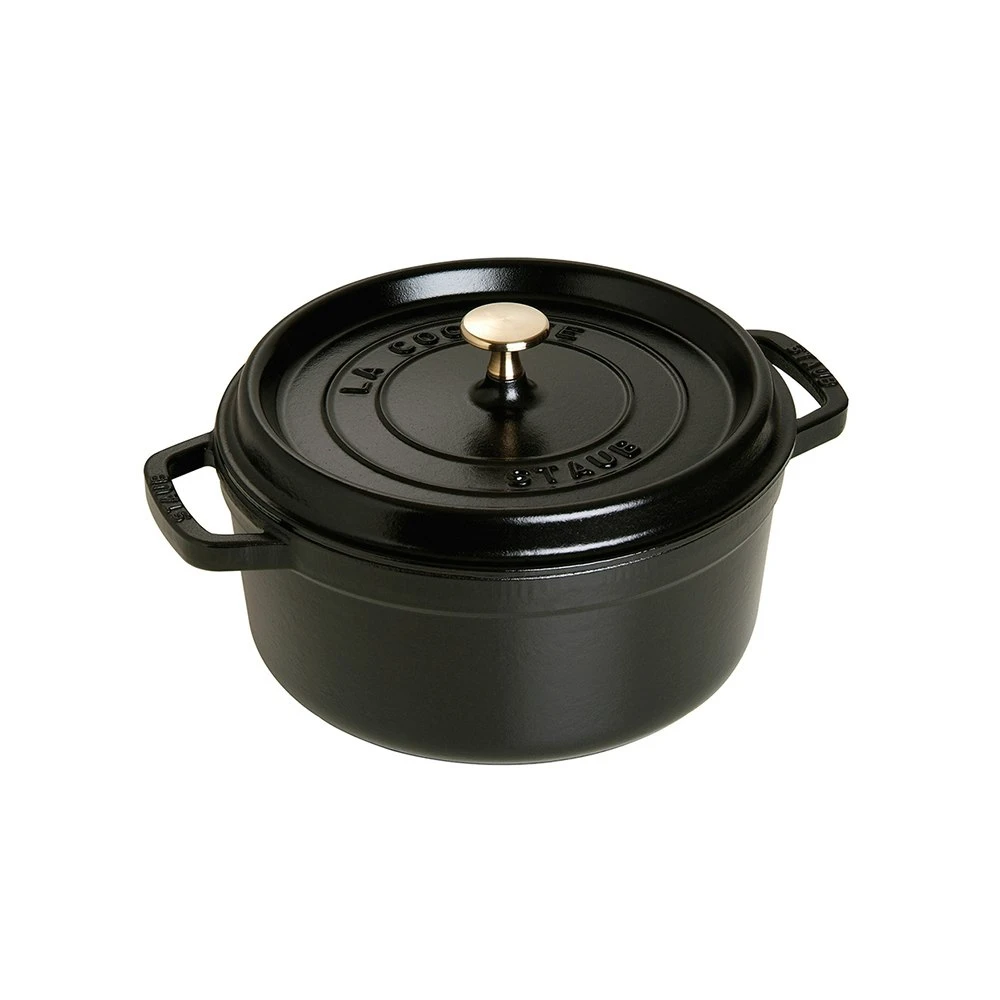Staub Runde Kochtopf Aus Gusseisen 3,8 L, Schwarz 3 Staub Runde Kochtopf Aus Gusseisen 3,8 L, Schwarz